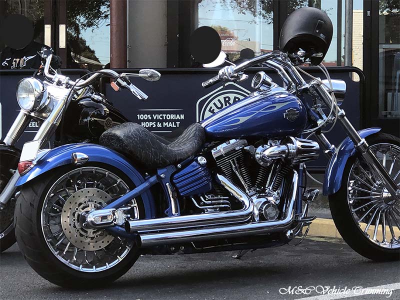 Custom Harley-Davidson motorcycle seat cover